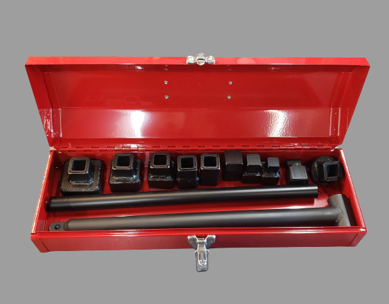 Plumbing cleanout plug wrench set - plumbing tool - cleanout cap - Steel case