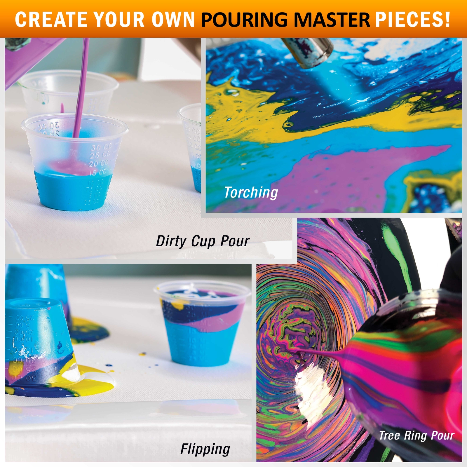 Pouring Masters Buttercream Yellow 8ozBottle Water-Based Acrylic Pouring Paint