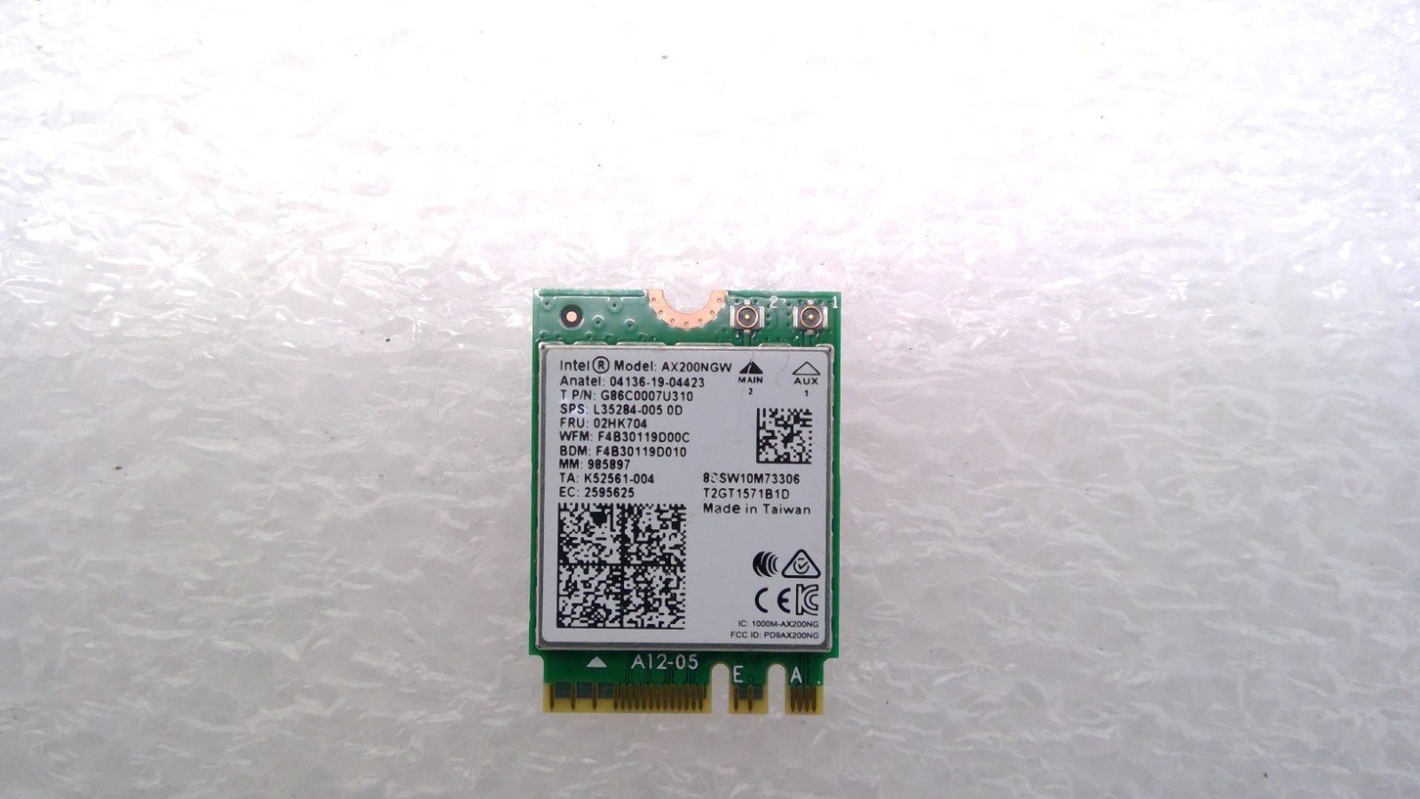 Intel AX200 WiFi 6 Dual Band Adapter  M.2 Interface 802.11ax PCLe
