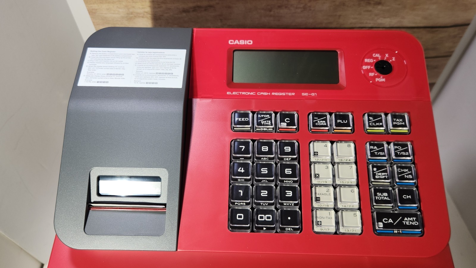 Casio Cash Register RED SE-G1SC New with Keys Manual Electronic Thermal