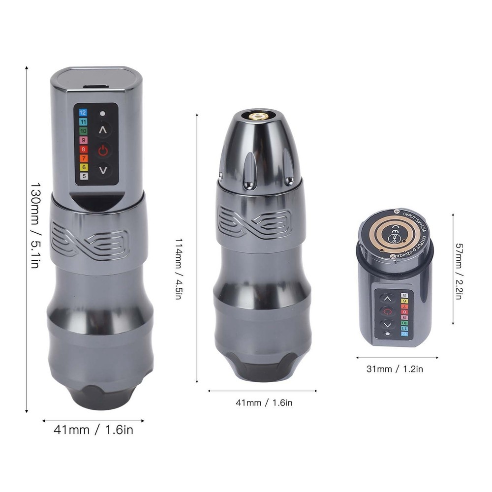 2400mAh Wireless Tattoo Machine 4mm Stroke Coreless Rechargeable