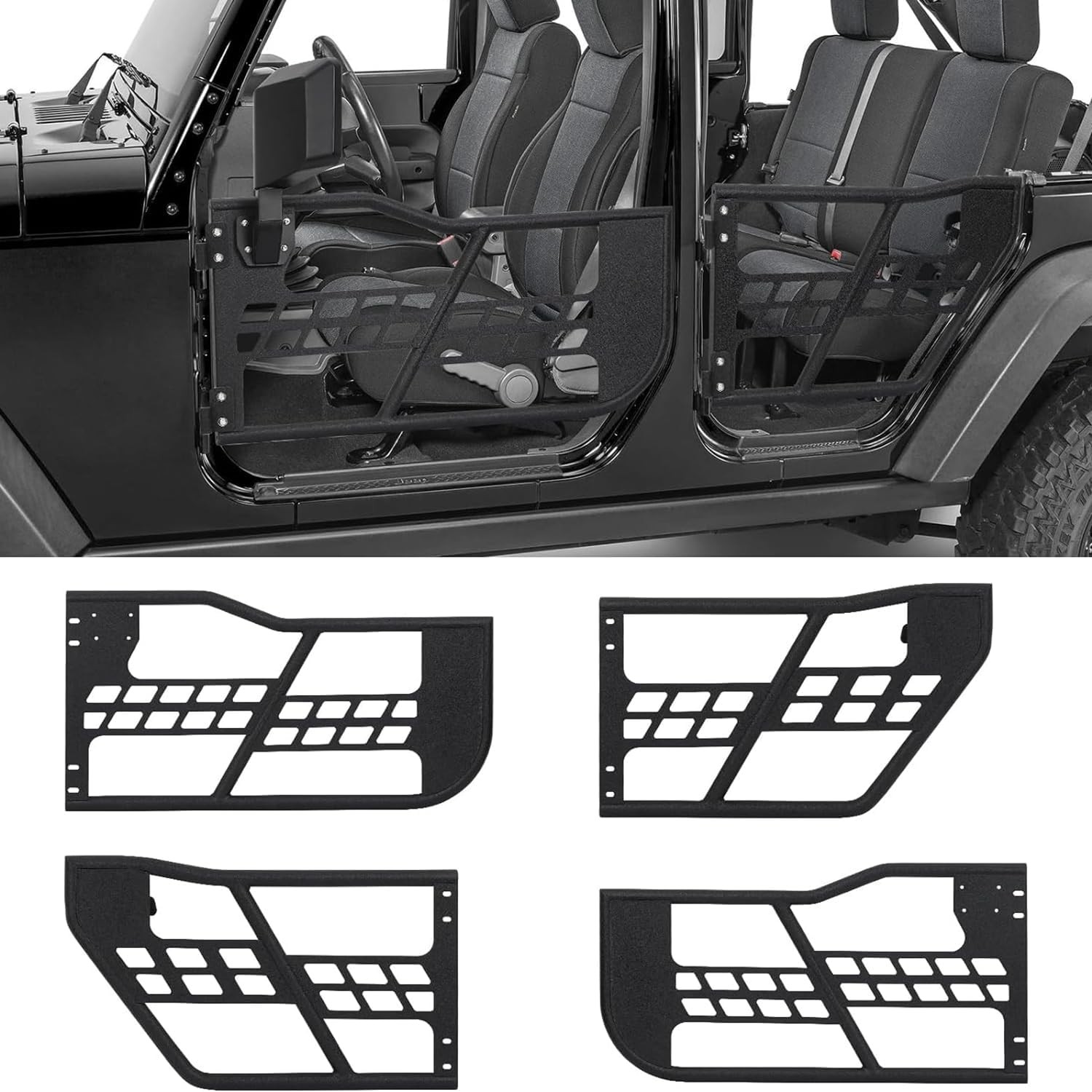 2018-2025 Wrangler JL/JLU & JT 4-Door Tube Doors | Complete Front/Rear Kit