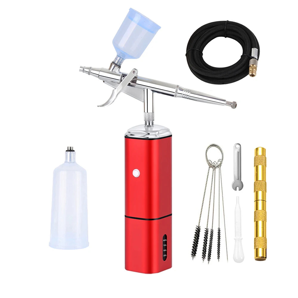 Gravity Feed Airbrush Kit with Dual Action Compressor Cup Replaceable Pen Art