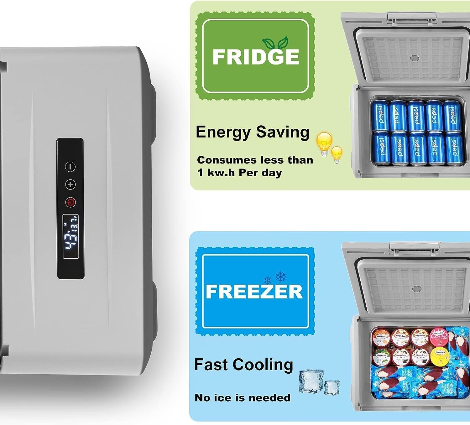 Portable Refrigerator 15.8 Quart 12 Volt Freezer (-4℉~68℉) for Camping, Truck