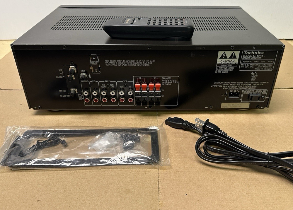 Technics SA-EX110 2 Ch Receiver AM FM Stereo System Phono Input Remote Bundle