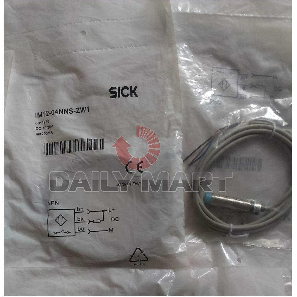 SICK IM12-04NNS-ZW1 CYLINDRICAL THREADED INDUCTIVE PROXIMITY SWITCH SENSOR NEW