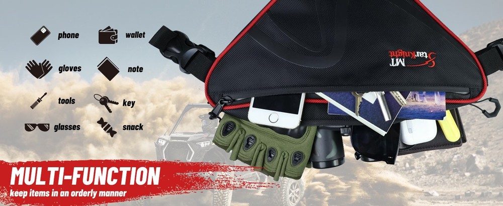 2x Universal Triangle Storage Bag Overhead Corner Bag for 1.75"-2" Most UTV