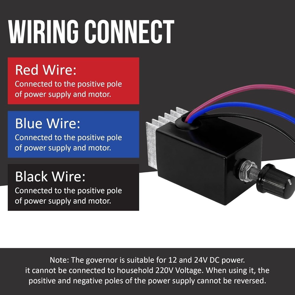 Electronic Stepless Speed Controller 2V-24V - Heating and Cooling Applications
