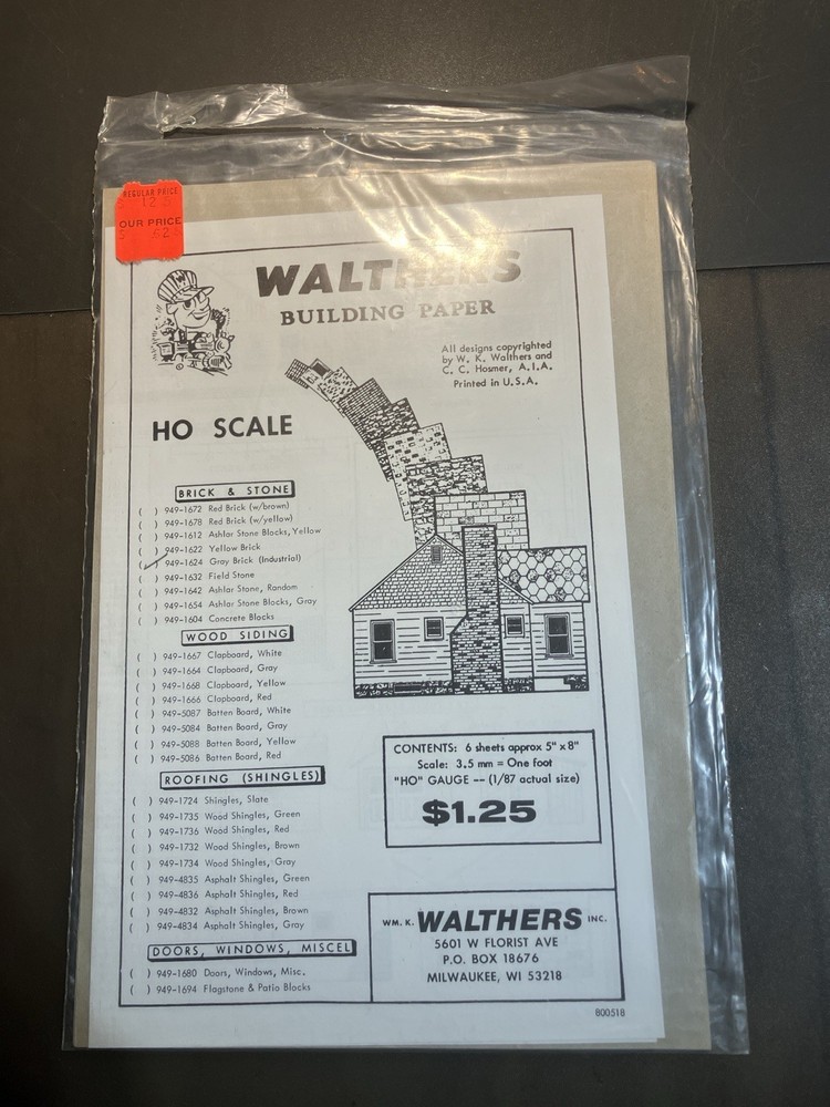 Walthers Building Paper