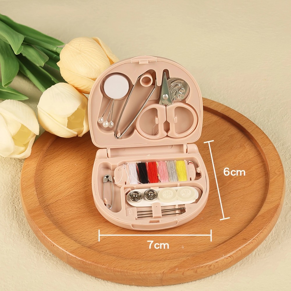 Mini Sewing Kit Travel Portable Repair Kit Needles Thread Scissors Compact Case