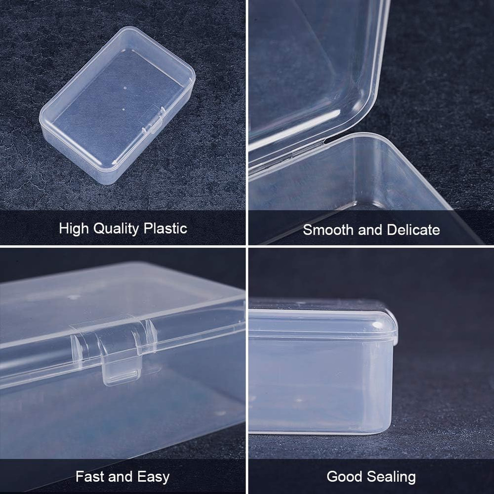 12 Pack Clear Plastic Bead Storage Box, 3.5X2.4X1.2 Inches Rectangular Mini Clea