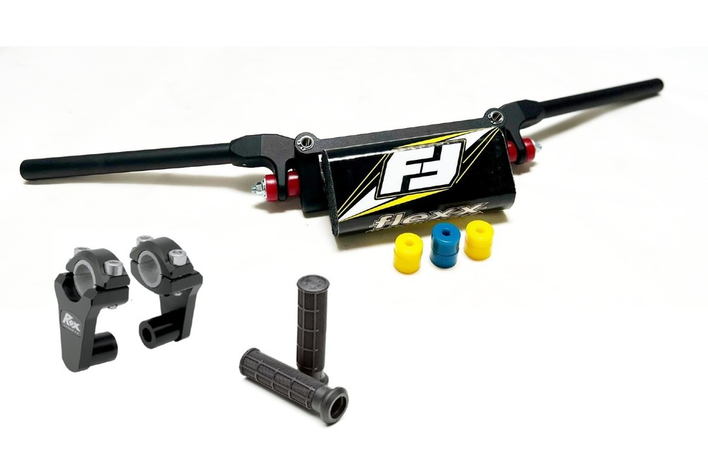 Fasst Flexx 15 Quad Low Handlebars Bar Yellow Rox 2" Riser Grips Banshee Blaster