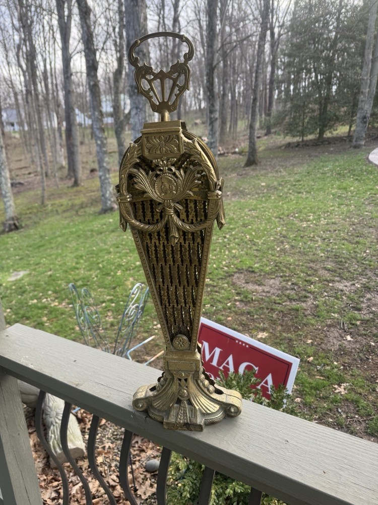 Vintage Peacock Fireplace Screen Folding Fan *read