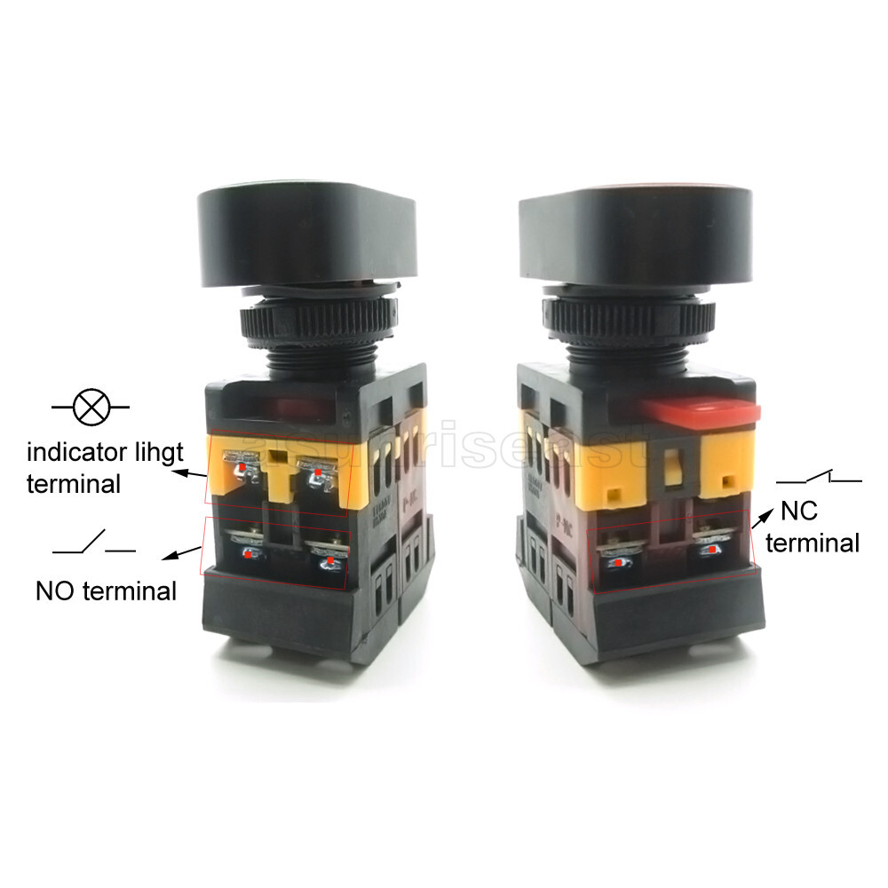 22mm - 25mm Red Green Momentary Power Start Push Button Switch Indicator Light