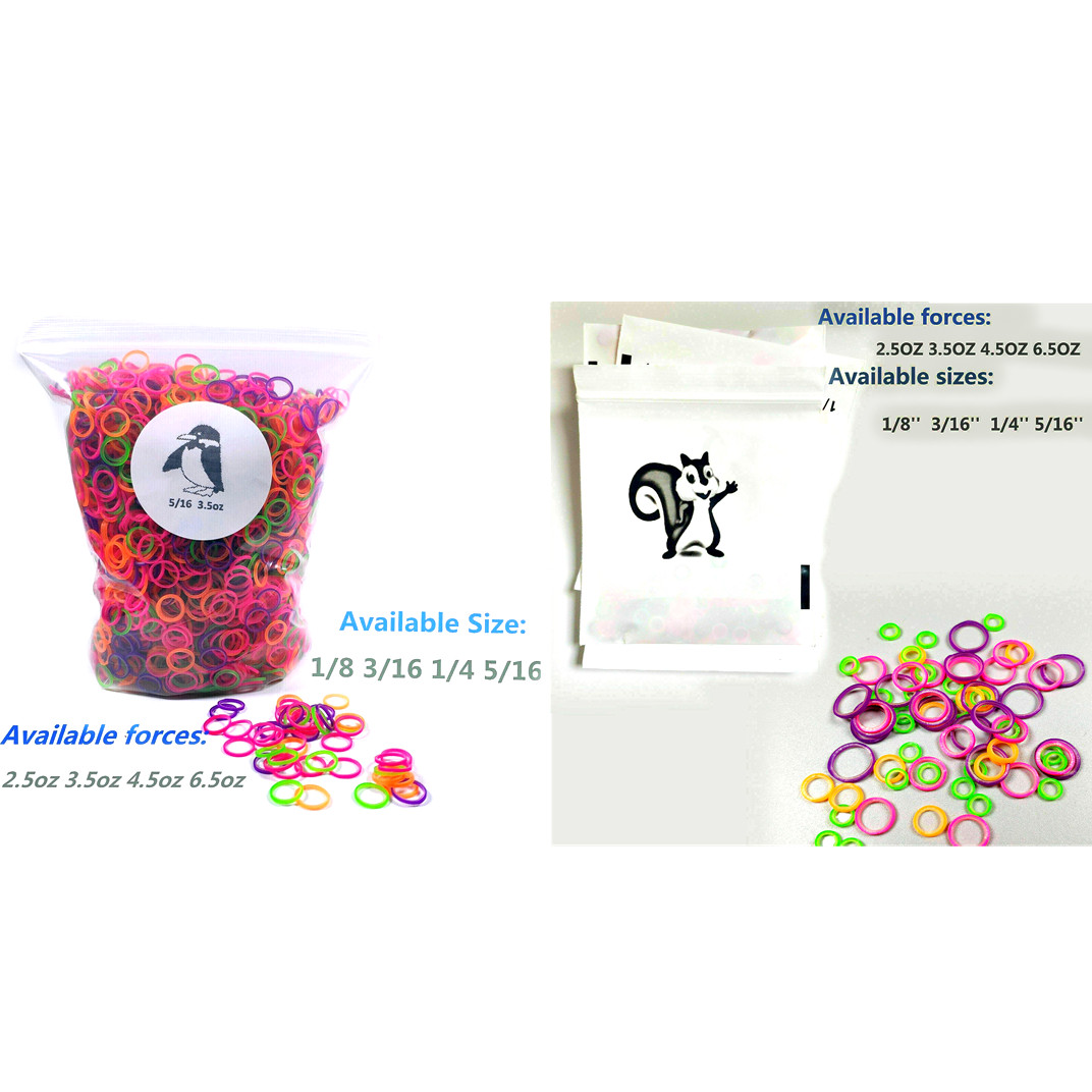 Dental Orthodontic Elastic Rubber Band Ties Colorful 2.5/3.5/4.5/6.5OZ 5000Pcs