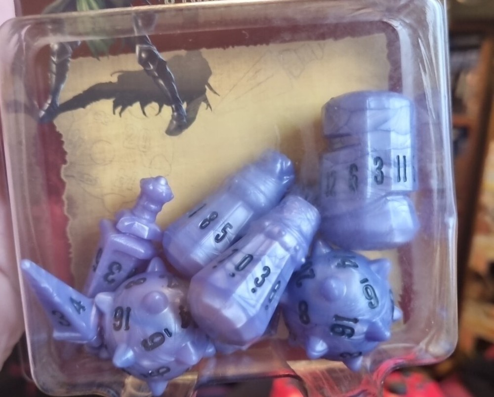 The Warrior 8 Dice Set Ghost Knight Poly Hero Dice