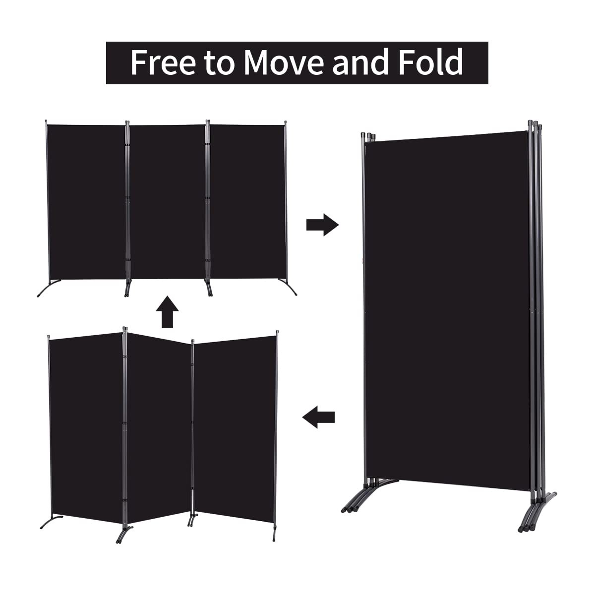 Indoor Room Divider, Portable Office Divider, Room Divider Wall Screen 3 Pane...