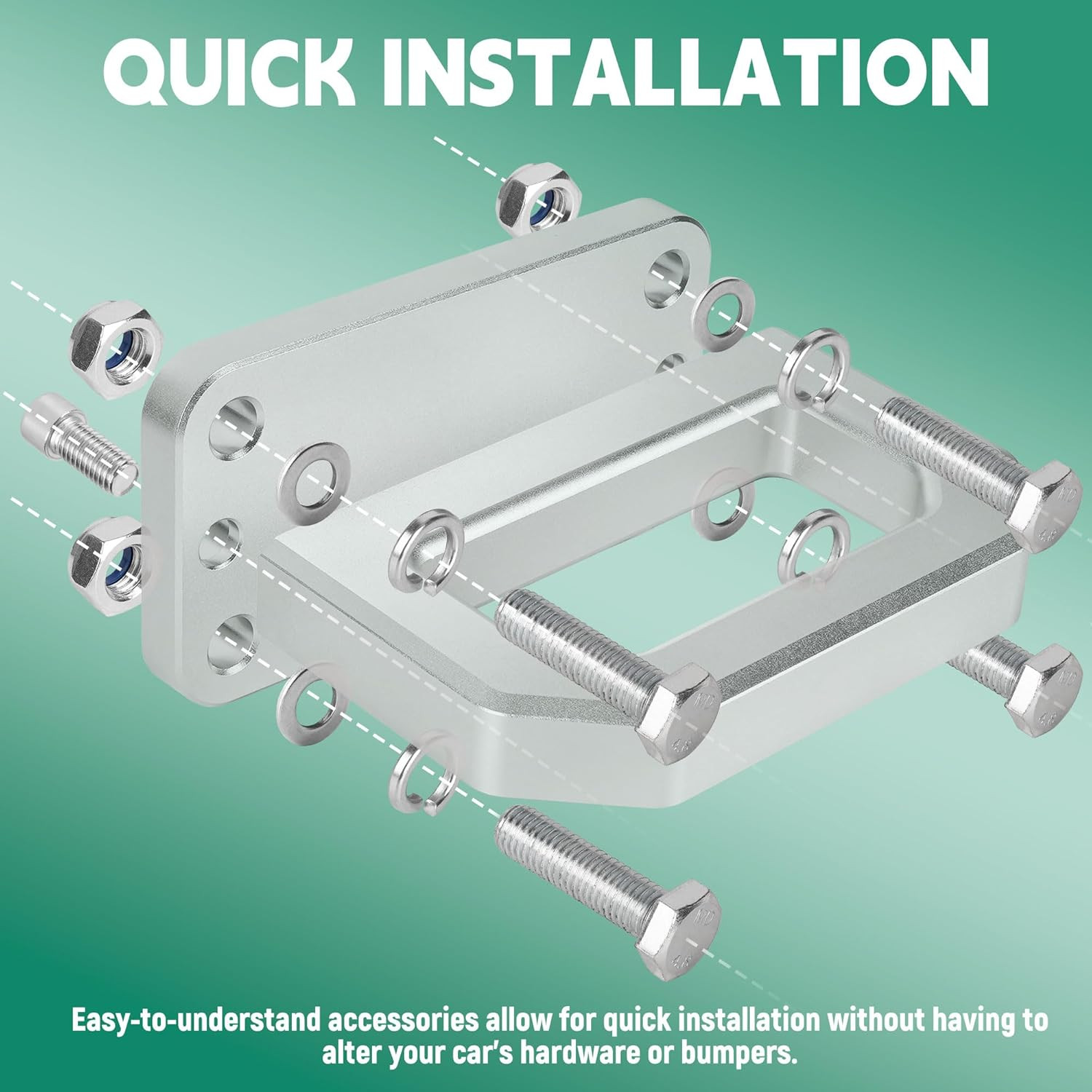 2-Pack Dismount Aluminum Front Tow Hook Heavy D-Ring for 2003-2018 Ram 2500 3500