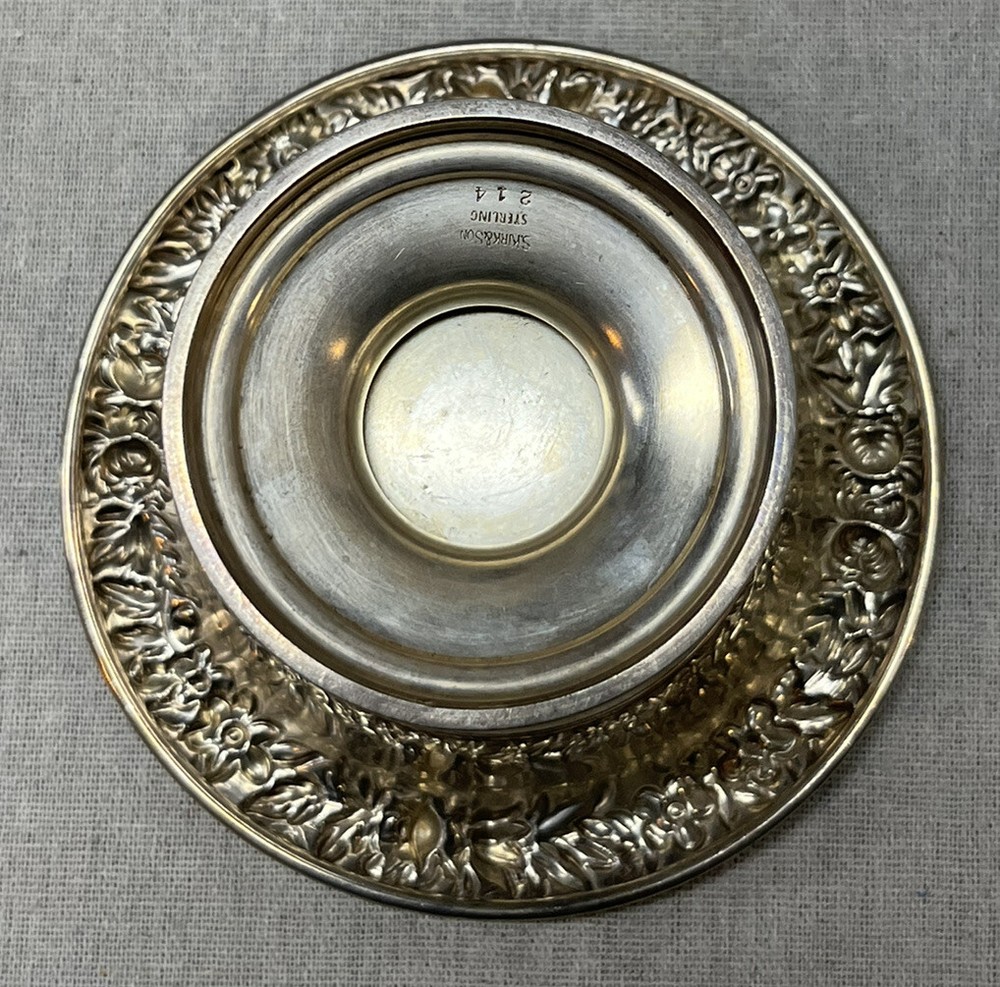 Repousse by S Kirk & Son Footed Deep Sterling Bowl No Monogram