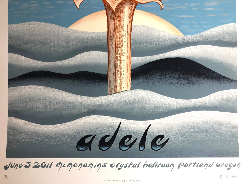 Adele EMEK Signed Number Poster June 2011 Portland Extra Signed # Strip Aug 11