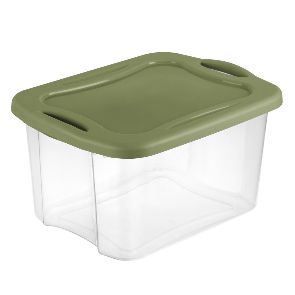 Sterilite EZ Carry 40 Quart Medium Storage Bin, Clear Plastic Storage Container