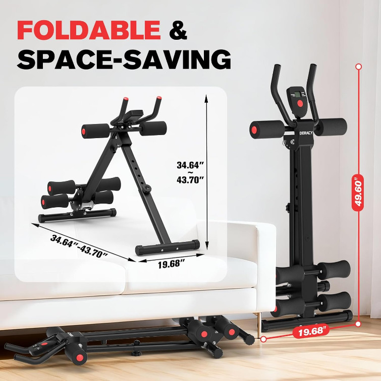 New Adjustable Ab Workout Machine, Foldable Trainer 440LBS