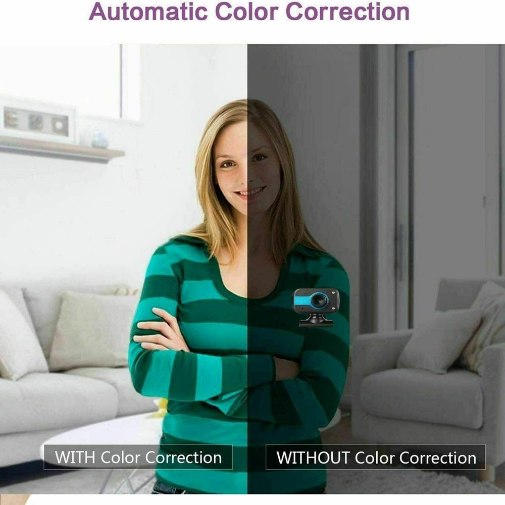 HD Webcam USB Computer Web Camera For PC Laptop Desktop Video Cam W/ Microphone