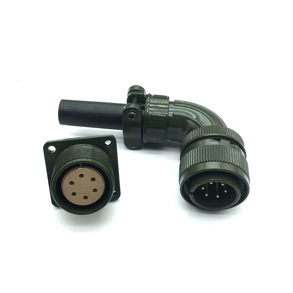 Reverse 90° Encoder plug servo motor connector MS3102A 18-12P 3108A 18-12S 6pin