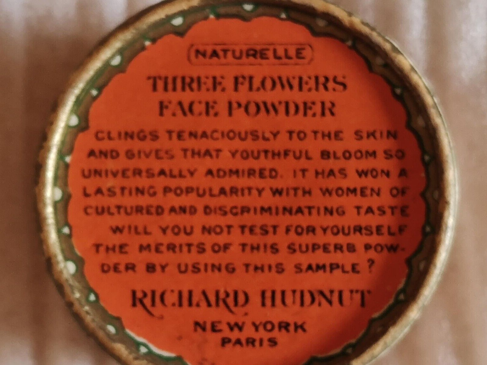 1920's Three Flowers Face Powder Sample, FULL Cardboard