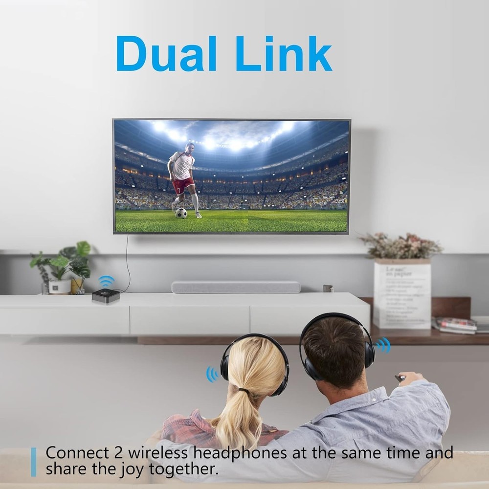 ZIOCOM Bluetooth Transmitter for TV PC Stereo Optical 3.5mm RCA Dual Link 2 Dev