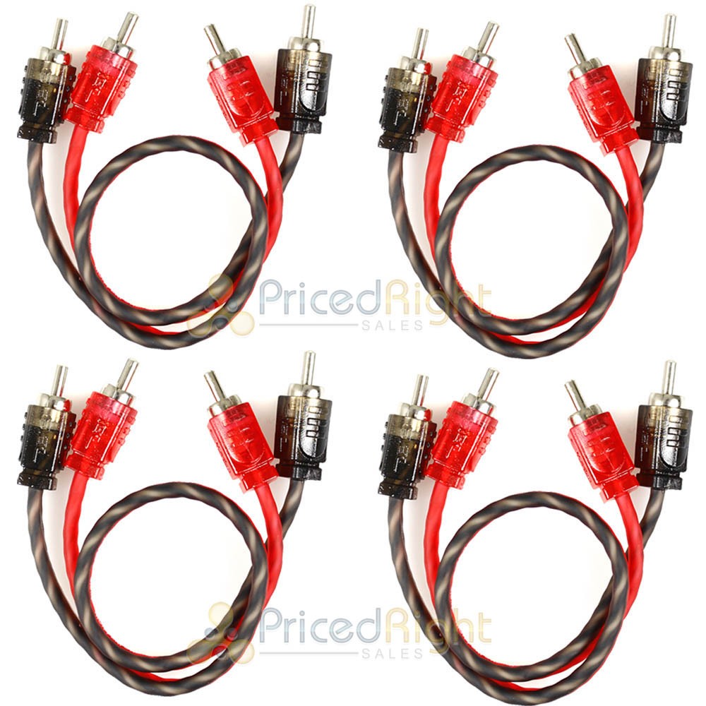 DS18 Ultra Flex 1 Ft RCA Cables 2 Channel Competition Rated Audio RCA-1FT 2 Pair