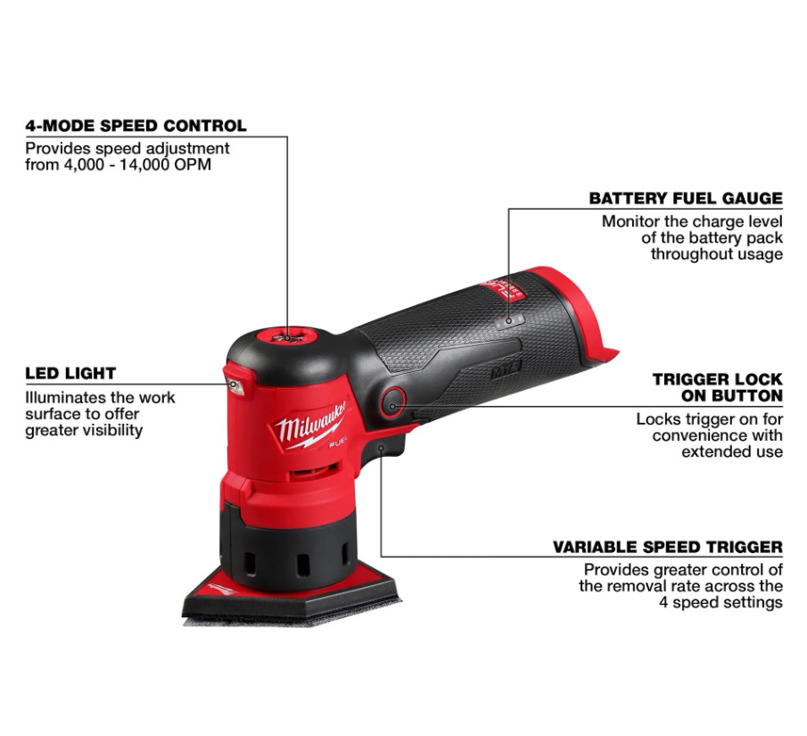 Milwaukee 2531-20 M12 FUEL Orbital Detail Sander