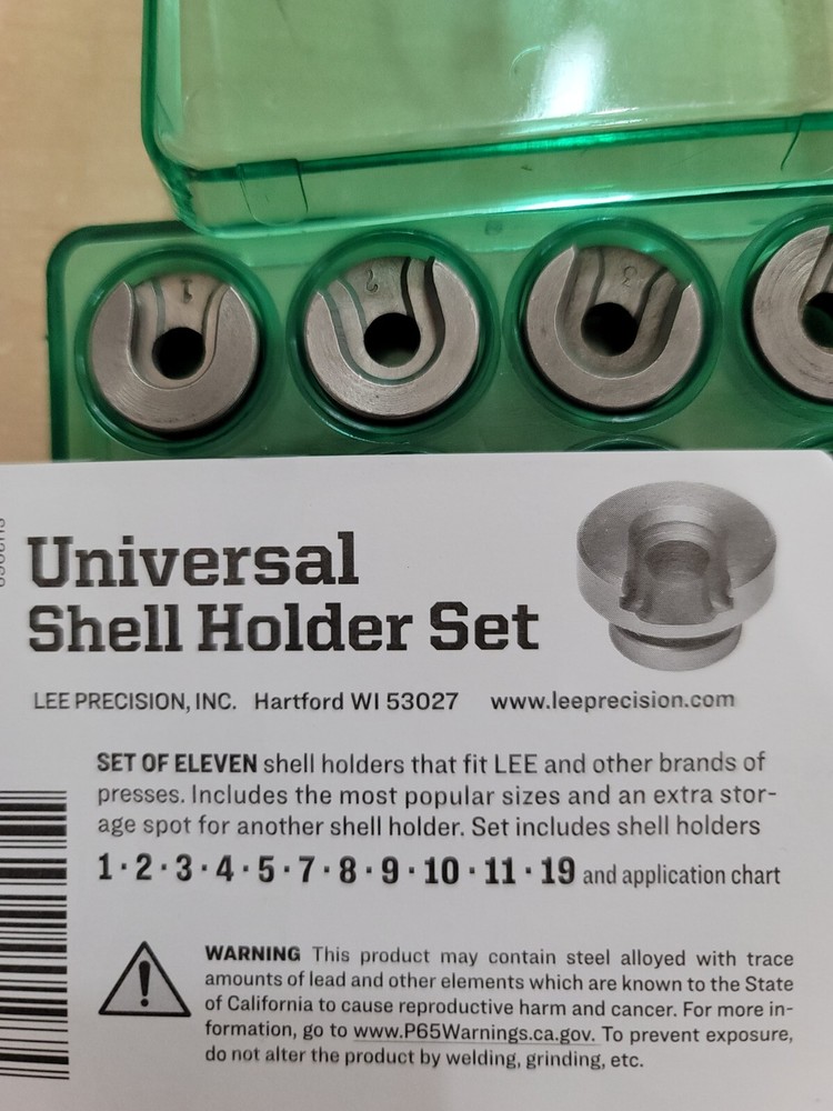 Lee Precision Universal Shell Holder Set, 11 pcs, mpn 90197 NIB