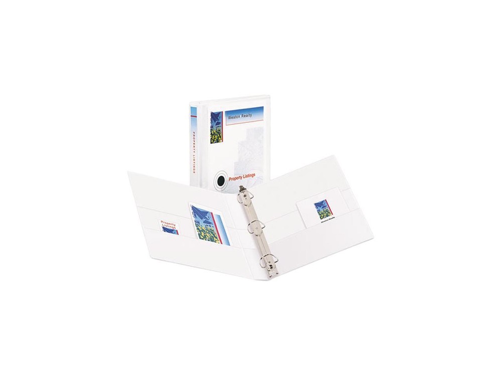 Avery 09301 Durable Slant Easy Insert Ring View Binder, 1" Capacity, White