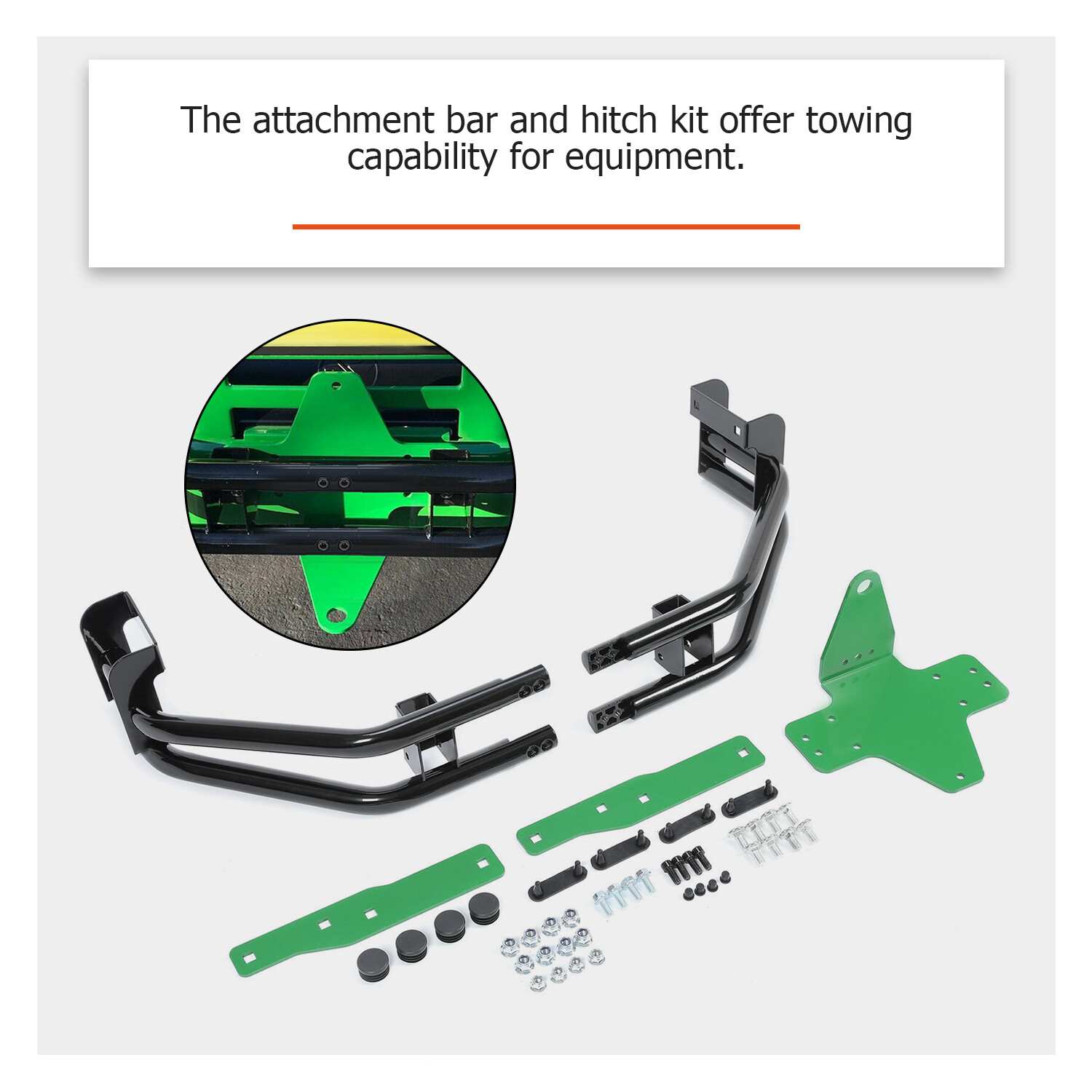 For John Deere Z235, Z255, Z335E, Z355E Rear Bumper Bar w/ Hitch Kit