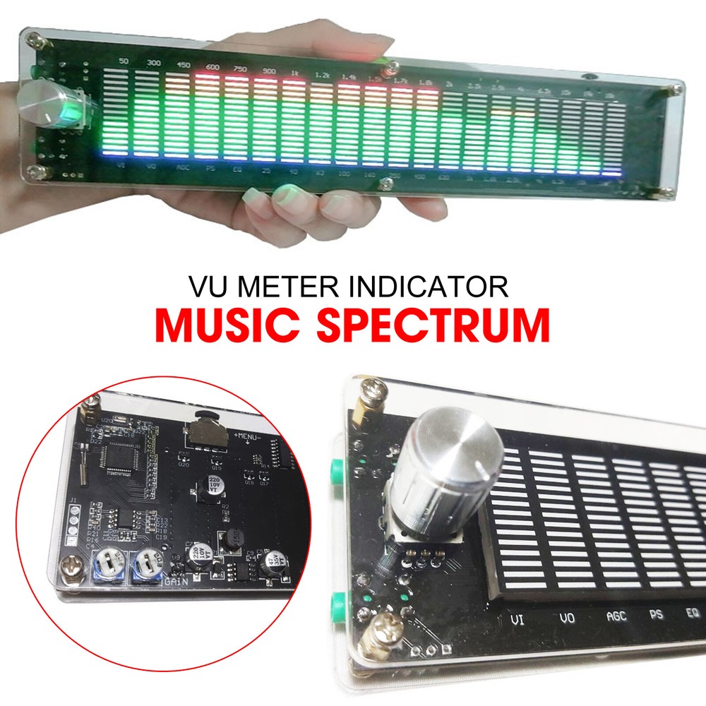 VU Meter Indicator Music Spectrum Analyzer 20 Segment 15 Level LED Display w/DSP