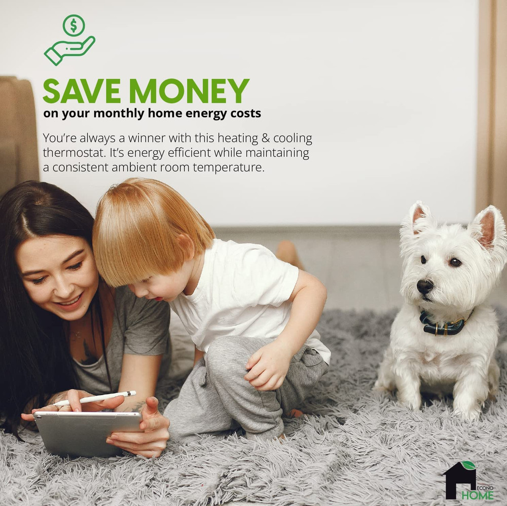 Adjustable - Universal Plugin Heating & Cooling Thermostat - Compatible with Mos