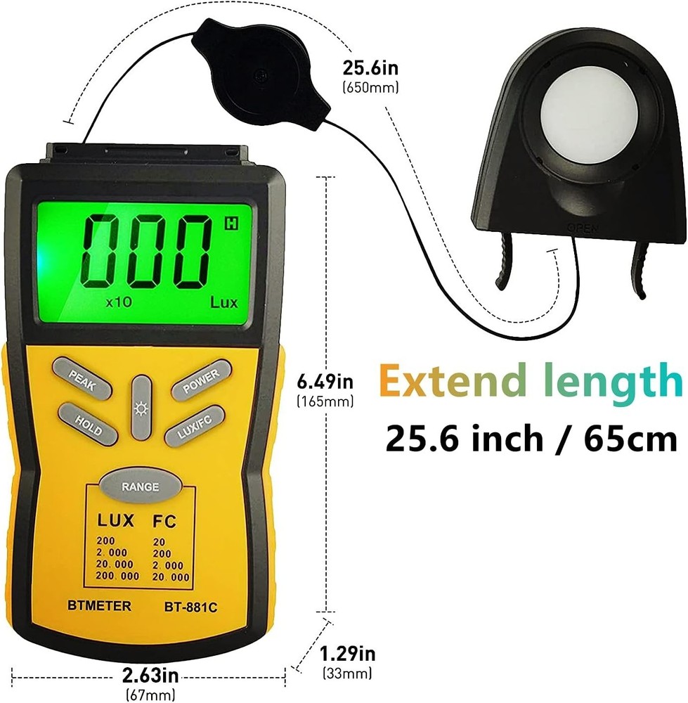Compact Lumen Meter for Professional Use - Includes Protective Carrying Case