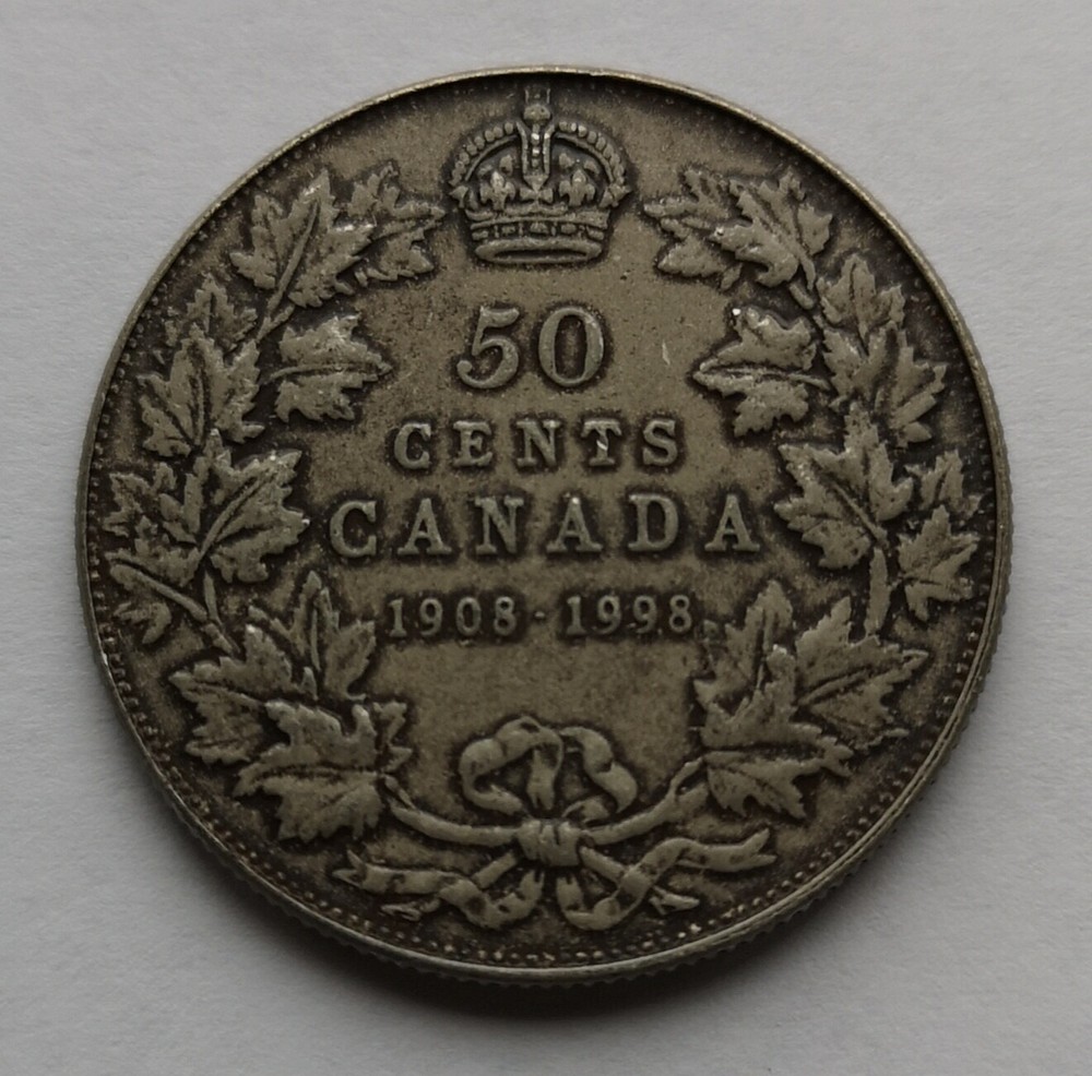 ***  CANADA  50  CENTS  1908 - 1998  ***  ANTIQUE  ***