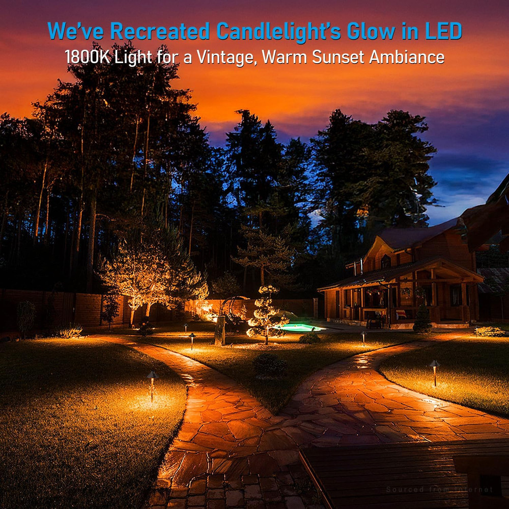 LEONLITE Update 5CCT Low Voltage Pathway Lights, 12-24V LED Landscape Path Light