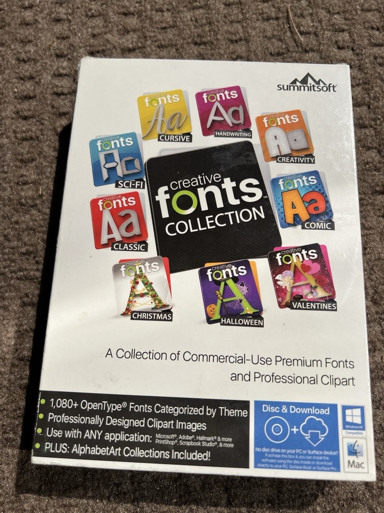 Creative Fonts Collection PC Software Disc And Download