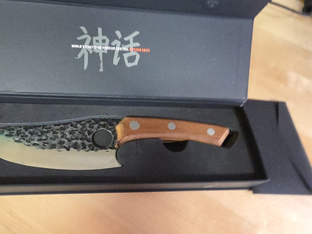 Huusk by Matsato Kitchen Knife – Extremely Sharp Blade Beech Wood Handle
