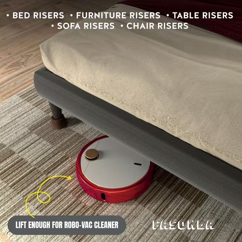 Adjustable Walnut Brown Bed Risers Furniture Risers, Square Table Desk Chair Ris
