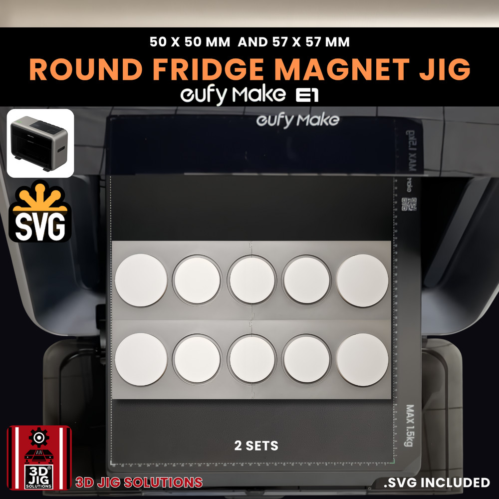 EufyMake E1 UV Printer Jig | Round Magnet Template