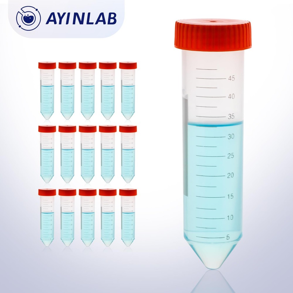 Conical Centrifuge Tubes 50mL, Conical Tubes 25pcs, Polypropylene Plastic Tes...