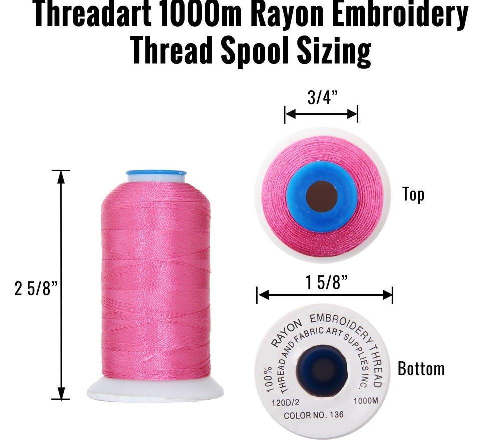 20 CONE RAYON MACHINE EMBROIDERY THREAD SETS - 6 SETS AVAIL - 1000M CONES - 40WT