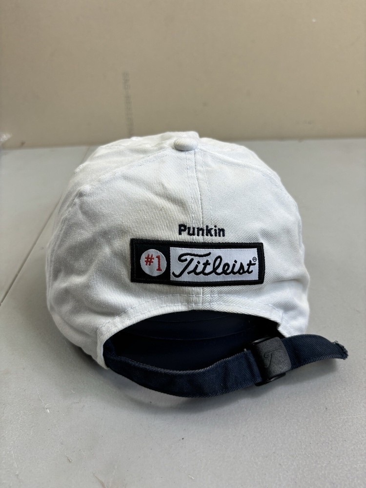 Titleist Golf Hat White Strapback Cap Adjustable Cotton Dad Style Tar Heel Blue