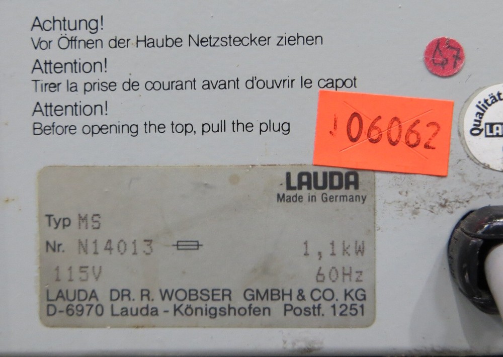 T191902 Lauda MS 3 Recirculating Heated Water Bath