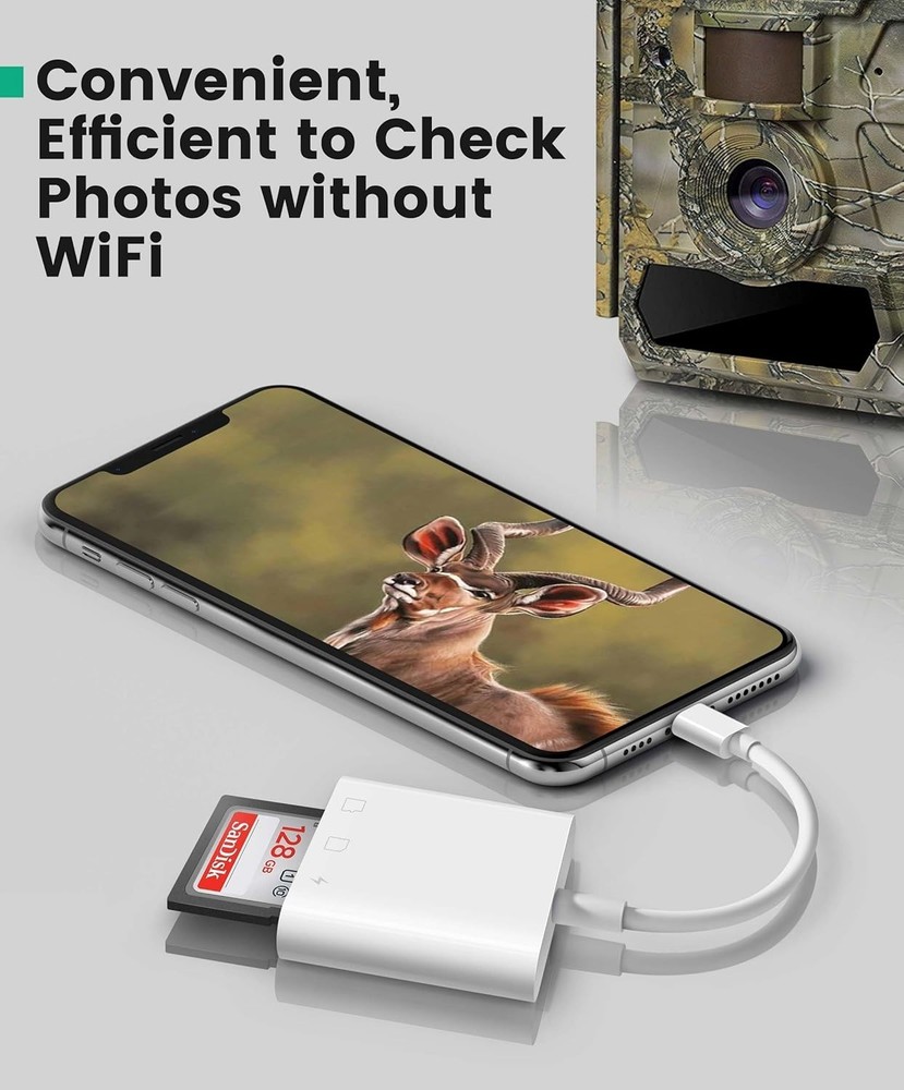 SD Card Reader for iPhone, AkHolz 2 in 1 iPhone iPad Camera, Adapter Trail Game