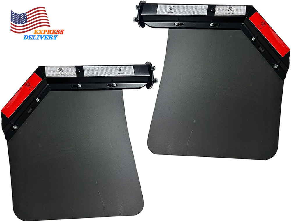 2PCS Black Angled Spring Loaded Mud Flap Hanger Bracket